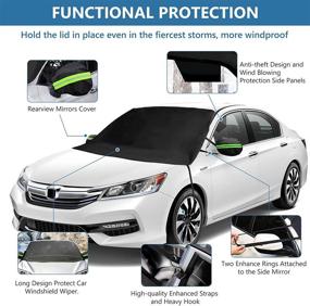img 1 attached to ❄️ LADER Windshield Snow Cover: Ultimate Protection for Your Car from Snow, Ice, Sun, and Frost - Fits Most Cars, Trucks, Vans, and SUVs