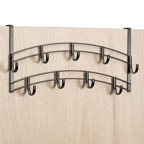 img 3 attached to 🧺 Maximize Storage Space with Lynk Over Door 9 Hook Rack - Bronze Organizer for Shirts, Belts, Hats, Coats, and Towels