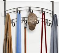 🧺 maximize storage space with lynk over door 9 hook rack - bronze organizer for shirts, belts, hats, coats, and towels логотип