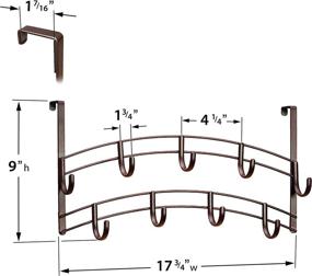 img 1 attached to 🧺 Maximize Storage Space with Lynk Over Door 9 Hook Rack - Bronze Organizer for Shirts, Belts, Hats, Coats, and Towels