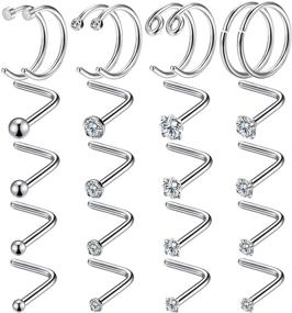 img 4 attached to Stainless Steel 24Pcs Piercing Womens