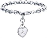 🔒 personalized stainless steel initial charm bracelet anklet for women and teen girls by caleesllc logo