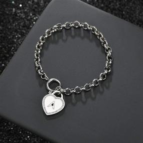 img 2 attached to 🔒 Personalized Stainless Steel Initial Charm Bracelet Anklet for Women and Teen Girls by CaleesLLC