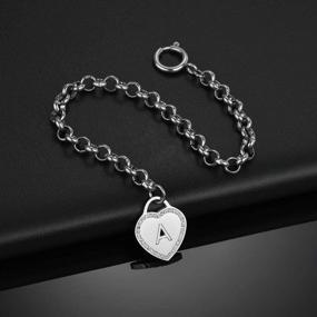 img 1 attached to 🔒 Personalized Stainless Steel Initial Charm Bracelet Anklet for Women and Teen Girls by CaleesLLC