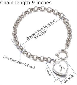 img 3 attached to 🔒 Personalized Stainless Steel Initial Charm Bracelet Anklet for Women and Teen Girls by CaleesLLC