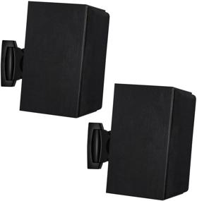 img 3 attached to 🔊 Universal Adjustable Heavy-Duty Speaker Wall Mounts by Mount-It! - Suitable for Bookshelf, Large or Small Speakers - 1 Pair, 22 lbs Capacity - Black