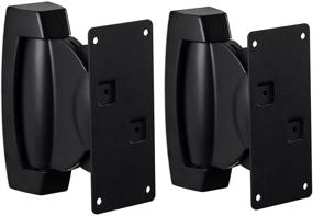 img 4 attached to 🔊 Universal Adjustable Heavy-Duty Speaker Wall Mounts by Mount-It! - Suitable for Bookshelf, Large or Small Speakers - 1 Pair, 22 lbs Capacity - Black