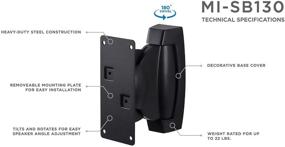 img 1 attached to 🔊 Universal Adjustable Heavy-Duty Speaker Wall Mounts by Mount-It! - Suitable for Bookshelf, Large or Small Speakers - 1 Pair, 22 lbs Capacity - Black