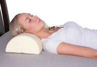 🌙 deluxe comfort half moon / cylinder gel fiber memory foam pillow - therapeutic neck, back and knee pain relief - cooling gel - long lasting memory foam - white, bed pillow logo