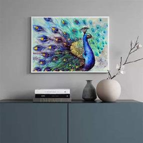 img 3 attached to 🦚 AIRDEA DIY 5D Diamond Painting Kit: Stunning Peacock Opening Crystal Drill Rhinestone Embroidery – Perfect Arts and Craft Canvas Wall Decor (11.8x15.8 inch)
