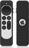 📱 apple tv 4k 6th gen 2021 remote control case - premium silicone sleeve skin holder protector for apple siri remote 2nd gen replacement - black logo