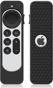 img 4 attached to 📱 Apple TV 4K 6th Gen 2021 Remote Control Case - Premium Silicone Sleeve Skin Holder Protector for Apple Siri Remote 2nd Gen Replacement - Black