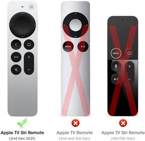 img 3 attached to 📱 Apple TV 4K 6th Gen 2021 Remote Control Case - Premium Silicone Sleeve Skin Holder Protector for Apple Siri Remote 2nd Gen Replacement - Black