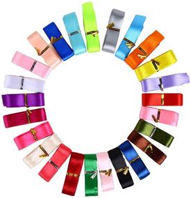 img 4 attached to 🎀 Versatile and Vibrant: 50 Yards of 1 Inch Satin Ribbon in 25 Solid Colors for Hair Bows, Parties, and Weddings!
