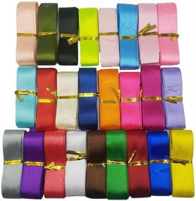 img 3 attached to 🎀 Versatile and Vibrant: 50 Yards of 1 Inch Satin Ribbon in 25 Solid Colors for Hair Bows, Parties, and Weddings!