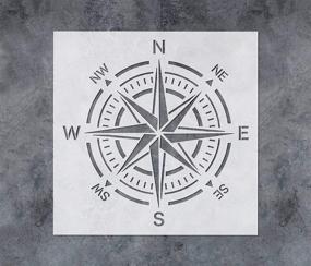 img 4 attached to 🌹 GSS Designs Compass Stencil: Large 12x12 Inch Reusable Rose Stencil for Wood Walls & Concrete Floors - SL-116