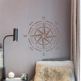 img 2 attached to 🌹 GSS Designs Compass Stencil: Large 12x12 Inch Reusable Rose Stencil for Wood Walls & Concrete Floors - SL-116