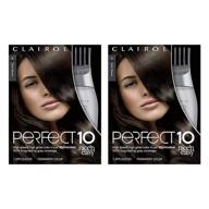 🌟 clairol nice‘n easy perfect 10 permanent hair dye, 4 dark brown hair color bundle (2-pack) logo