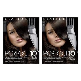 img 2 attached to 🌟 Clairol Nice‘n Easy Perfect 10 Permanent Hair Dye, 4 Dark Brown Hair Color Bundle (2-Pack)