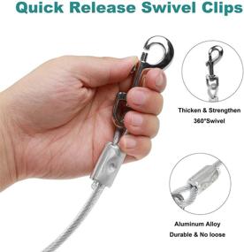 img 1 attached to Chew-Proof Dog Tie-Out Cable - 32ft Length, 550lbs Break Strength: Perfect for Camping and Outdoors!