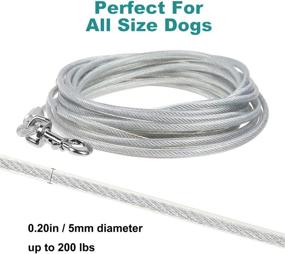 img 3 attached to Chew-Proof Dog Tie-Out Cable - 32ft Length, 550lbs Break Strength: Perfect for Camping and Outdoors!