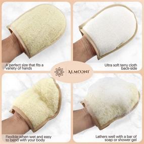 img 2 attached to 💆 Natural Egyptian Shower Loufa Sponge Exfoliating Glove Pad Body Scrubber - Premium Mitt Gloves to Get You Truly Clean, Not Just Spread Soap (2 Pack)