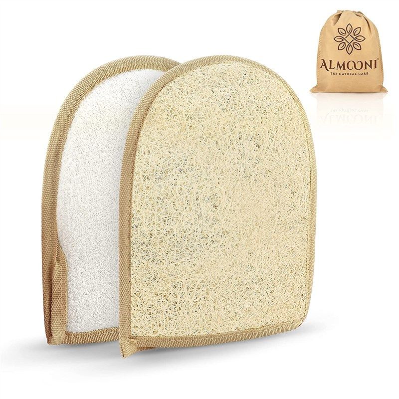 natural exfoliating egyptian loofah gloves 로고