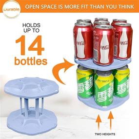 img 3 attached to Maximize Pantry Organization with the 2 Tier Rotatable Stackable Can Rack Organizer: Convenient Beverage Soda 🏬 Can and Canned Food Storage Dispenser for Fridge, Freezer, Kitchen, Countertops, Cabinets - Holds up to 13 Cans!