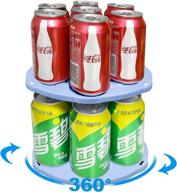 maximize pantry organization with the 2 tier rotatable stackable can rack organizer: convenient beverage soda 🏬 can and canned food storage dispenser for fridge, freezer, kitchen, countertops, cabinets - holds up to 13 cans! логотип