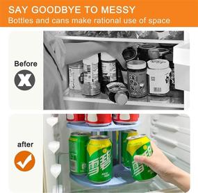 img 1 attached to Maximize Pantry Organization with the 2 Tier Rotatable Stackable Can Rack Organizer: Convenient Beverage Soda 🏬 Can and Canned Food Storage Dispenser for Fridge, Freezer, Kitchen, Countertops, Cabinets - Holds up to 13 Cans!