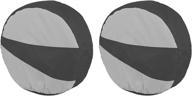 🔧 tough wheel protector: universal fit tire cover for rv motorhome camper travel trailer truck jeep suv - 2 pack (s, black & gray) logo