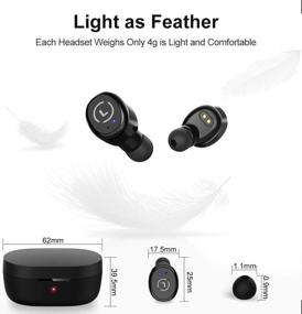 img 2 attached to Ankbit True Wireless Earbuds: Bluetooth 5.0, IPX8 Waterproof, Clear Sound & Deep Bass, Gym Sports & Home Office Headsets