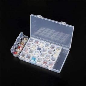 img 2 attached to Kalolary 28 Grids Diamond Embroidery Box: Premium Storage Case for Diamond Painting Rhinestone, Mosaic Kits and Diamond Stones with Dividers - Includes 3xDiamond Stitch Pen and 10x Glue