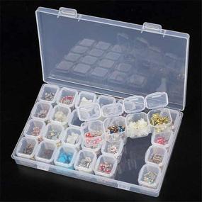 img 1 attached to Kalolary 28 Grids Diamond Embroidery Box: Premium Storage Case for Diamond Painting Rhinestone, Mosaic Kits and Diamond Stones with Dividers - Includes 3xDiamond Stitch Pen and 10x Glue