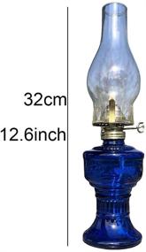img 3 attached to 🕯️ GCMJ Oil Lamps: Blue Lantern for Indoor Household Decor - Ultra Pure Liquid Paraffin Oil, Knob Dimmer & 21st Century Kitchen Table Ambiance