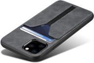 📱 suteni iphone 12 wallet case: slim pu leather credit card holder for iphone 12 pro (6.1 inch, gray) logo