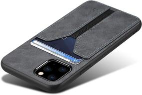 img 4 attached to 📱 SUTENI iPhone 12 Wallet Case: Slim PU Leather Credit Card Holder for iPhone 12 Pro (6.1 inch, Gray)