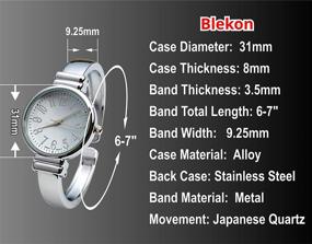 img 3 attached to ⌚ Браслетная часы Blekon Collections для женщин с серебряным металлическим ремешком и узким корпусом