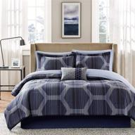 🛏️ full madison park essentials rincon comforter set, 78x86, in geo dark blue logo