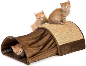 img 4 attached to 🐱 Kitty City Premium Woven Sisal Carpet Scratching Collection: The Ultimate Cat Toy Set with Scratching Mat, Cave Tunnel, and Cat Furniture