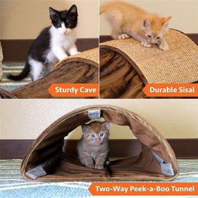 img 1 attached to 🐱 Kitty City Premium Woven Sisal Carpet Scratching Collection: The Ultimate Cat Toy Set with Scratching Mat, Cave Tunnel, and Cat Furniture