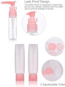 img 2 attached to 💄 10-Pack Travel Size Toiletries Containers Set - TSA Approved, Leak Proof, BPA Free, Refillable Pink Bottles for Cosmetic Makeup, Liquids, and More
