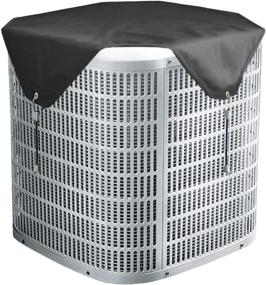 img 4 attached to 🌬️ Zomia Air Conditioner Covers: Top Heavy Duty, Water-Resistant Outdoor AC Cover for Central Units - Fits up to 32 x 32 Inch, Black