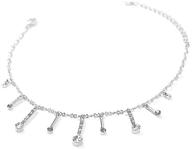 💎 glamorousky elegant silver and dark grey austrian element crystals charms anklet logo