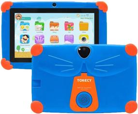 img 4 attached to 7 Inch Kids Tablet, 32GB ROM 3GB RAM Android 9 Tablet for Kids with Parent Control APP, HD Eye Protection Display and Holder - Blue