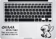 🐾 die-cut decals stickers stitch ohana means family experiment 626 lilo & stitch for macbook laptop trackpad (3.65 inch, black): enhance your laptop with cute stitch design! logo