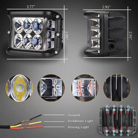 img 1 attached to Hoyuza 4-дюймовые LED-подсветки: боковые стробоскопические светильники с двойным цветом Cree для фермерского трактора, плуга, грузовика, ATV, UTV, 4x4