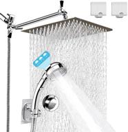 🌧️ optimized high pressure 10 inch rainfall shower head with 11 inch extension arm, 3 settings anti-leak waterfall handle, 78.7 inch hose, chrome bathroom shower combo - angle adjustable logo