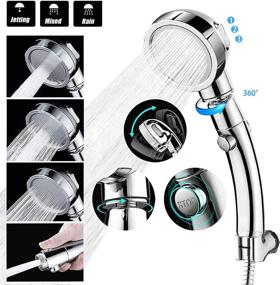 img 3 attached to 🌧️ Optimized High Pressure 10 Inch Rainfall Shower Head with 11 Inch Extension Arm, 3 Settings Anti-leak Waterfall Handle, 78.7 Inch Hose, Chrome Bathroom Shower Combo - Angle Adjustable