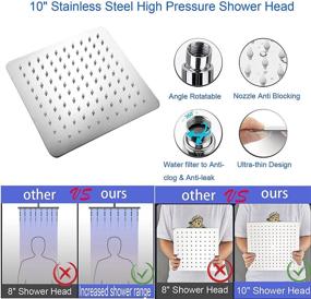 img 1 attached to 🌧️ Optimized High Pressure 10 Inch Rainfall Shower Head with 11 Inch Extension Arm, 3 Settings Anti-leak Waterfall Handle, 78.7 Inch Hose, Chrome Bathroom Shower Combo - Angle Adjustable